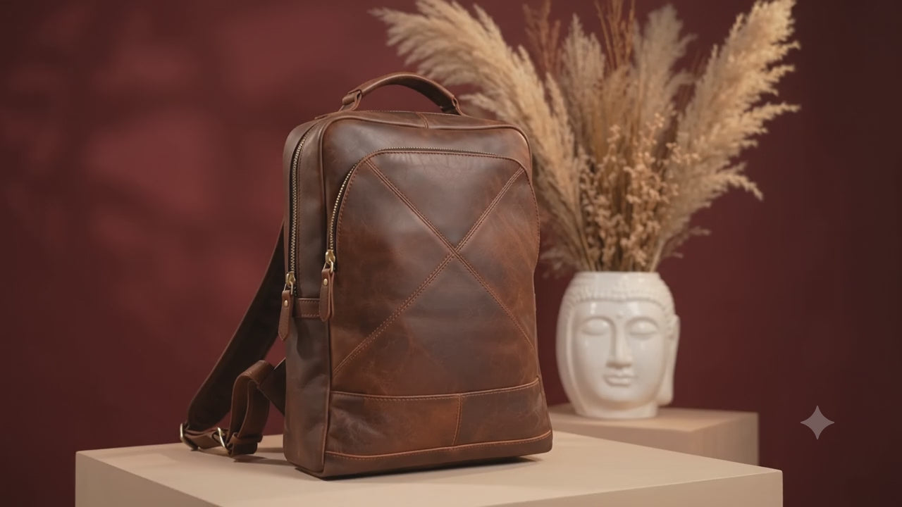 Crossline Backpack in Cognac Brown, film