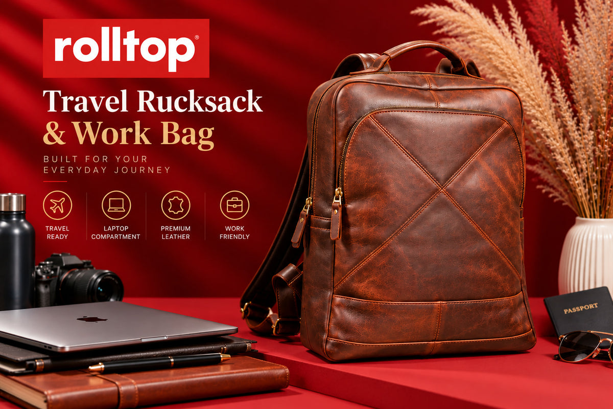 Crossline Backpack in Cognac Brown, travel rucksack and work bag